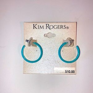 Turquoise half inch hoops Kim Rogers New